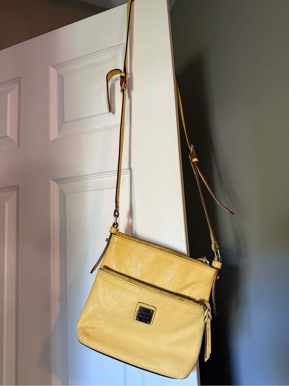 Dooney & Bourke Yellow Leather Crossbody Purse
